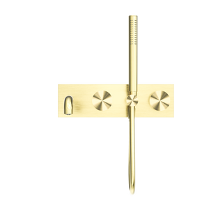 NERO KARA PROGRESSIVE SHOWER SYSTEM WITH SPOUT BRUSHED GOLD (AVAILABLE IN 230MM AND 250MM)