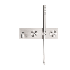 NERO KARA PROGRESSIVE SHOWER SYSTEM WITH SPOUT BRUSHED NICKEL (AVAILABLE IN 230MM AND 250MM)