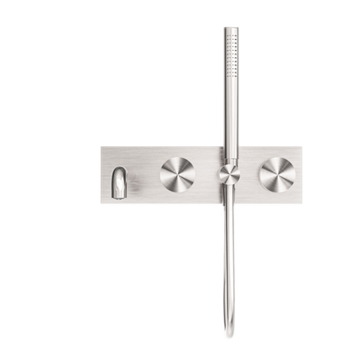 NERO KARA PROGRESSIVE SHOWER SYSTEM WITH SPOUT BRUSHED NICKEL (AVAILABLE IN 230MM AND 250MM)