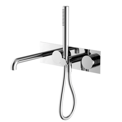 NERO KARA PROGRESSIVE SHOWER SYSTEM WITH SPOUT CHROME (AVAILABLE IN 230MM AND 250MM)