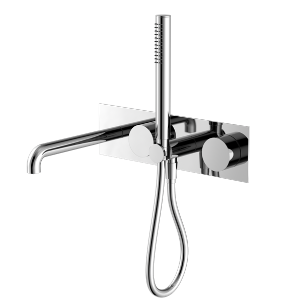 NERO KARA PROGRESSIVE SHOWER SYSTEM WITH SPOUT CHROME (AVAILABLE IN 230MM AND 250MM)