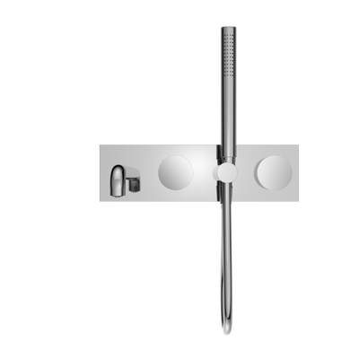NERO KARA PROGRESSIVE SHOWER SYSTEM WITH SPOUT CHROME (AVAILABLE IN 230MM AND 250MM)