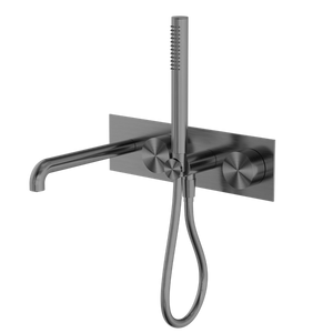 NERO KARA PROGRESSIVE SHOWER SYSTEM WITH SPOUT GUN METAL (AVAILABLE IN 230MM AND 250MM)