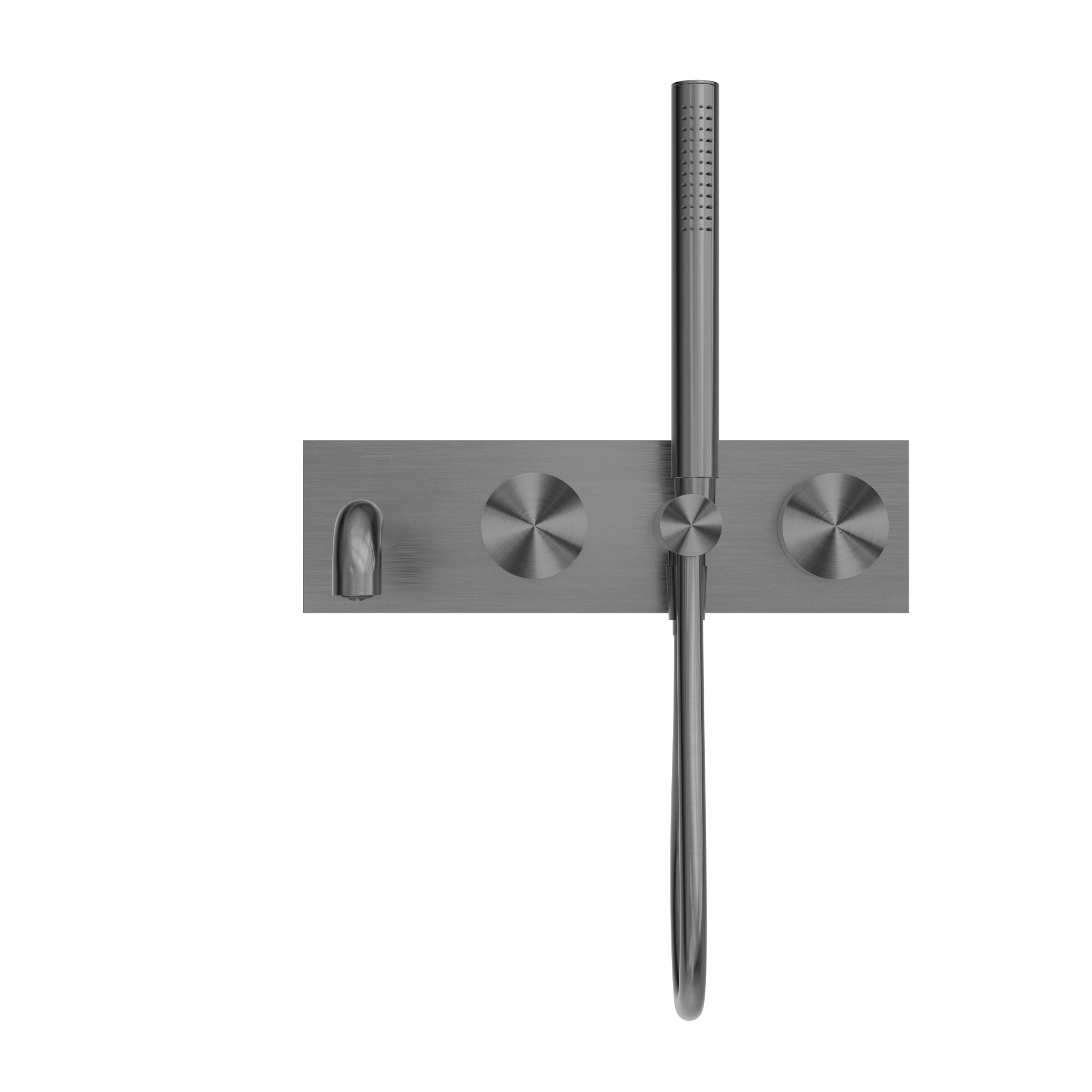 NERO KARA PROGRESSIVE SHOWER SYSTEM WITH SPOUT GUN METAL (AVAILABLE IN 230MM AND 250MM)