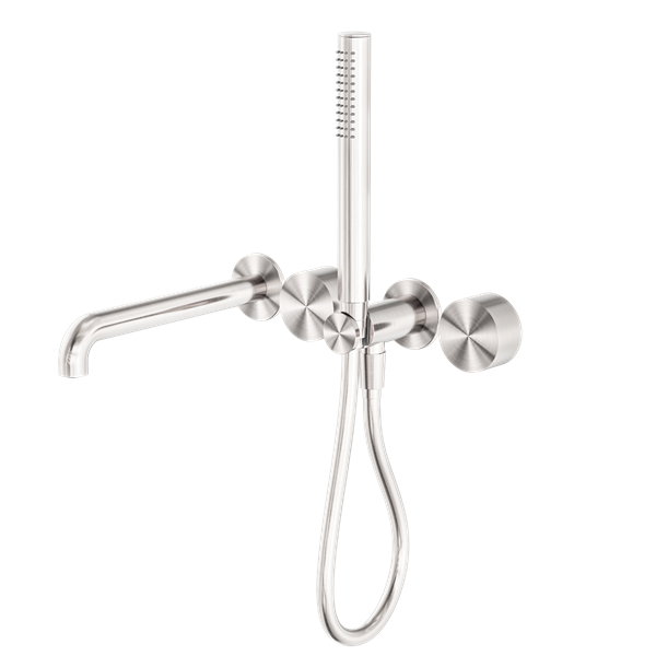 NERO KARA PROGRESSIVE SHOWER SYSTEM SEPARATE PLATE WITH SPOUT BRUSHED NICKEL (AVAILABLE IN 230MM AND 250MM)