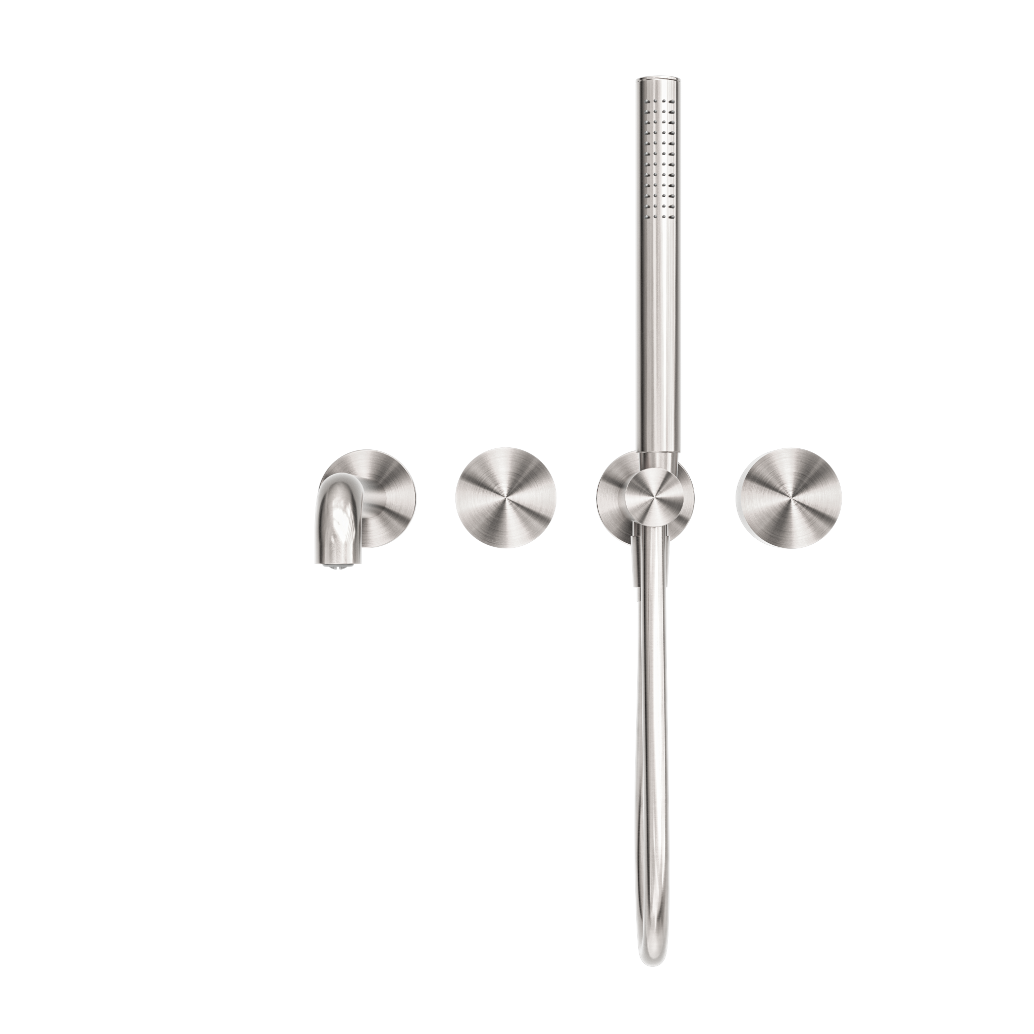 NERO KARA PROGRESSIVE SHOWER SYSTEM SEPARATE PLATE WITH SPOUT BRUSHED NICKEL (AVAILABLE IN 230MM AND 250MM)
