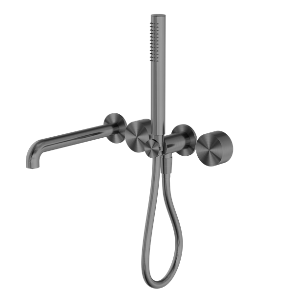 NERO KARA PROGRESSIVE SHOWER SYSTEM SEPARATE PLATE WITH SPOUT GUN METAL (AVAILABLE IN 230MM AND 250MM)
