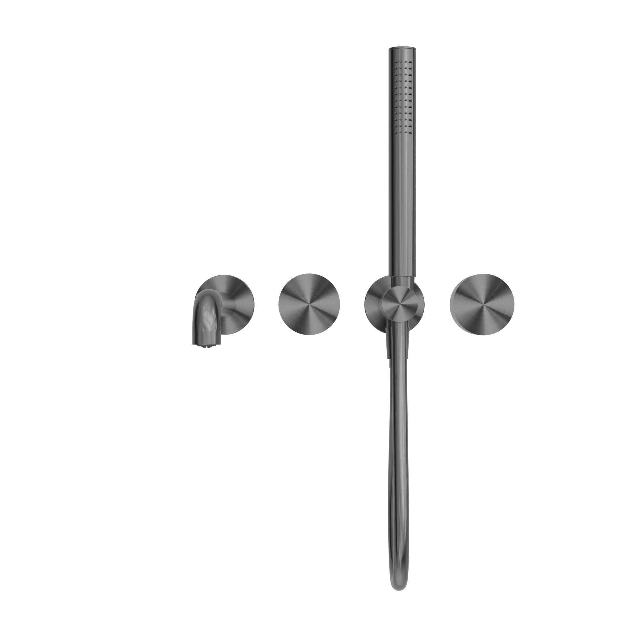 NERO KARA PROGRESSIVE SHOWER SYSTEM SEPARATE PLATE WITH SPOUT GUN METAL (AVAILABLE IN 230MM AND 250MM)