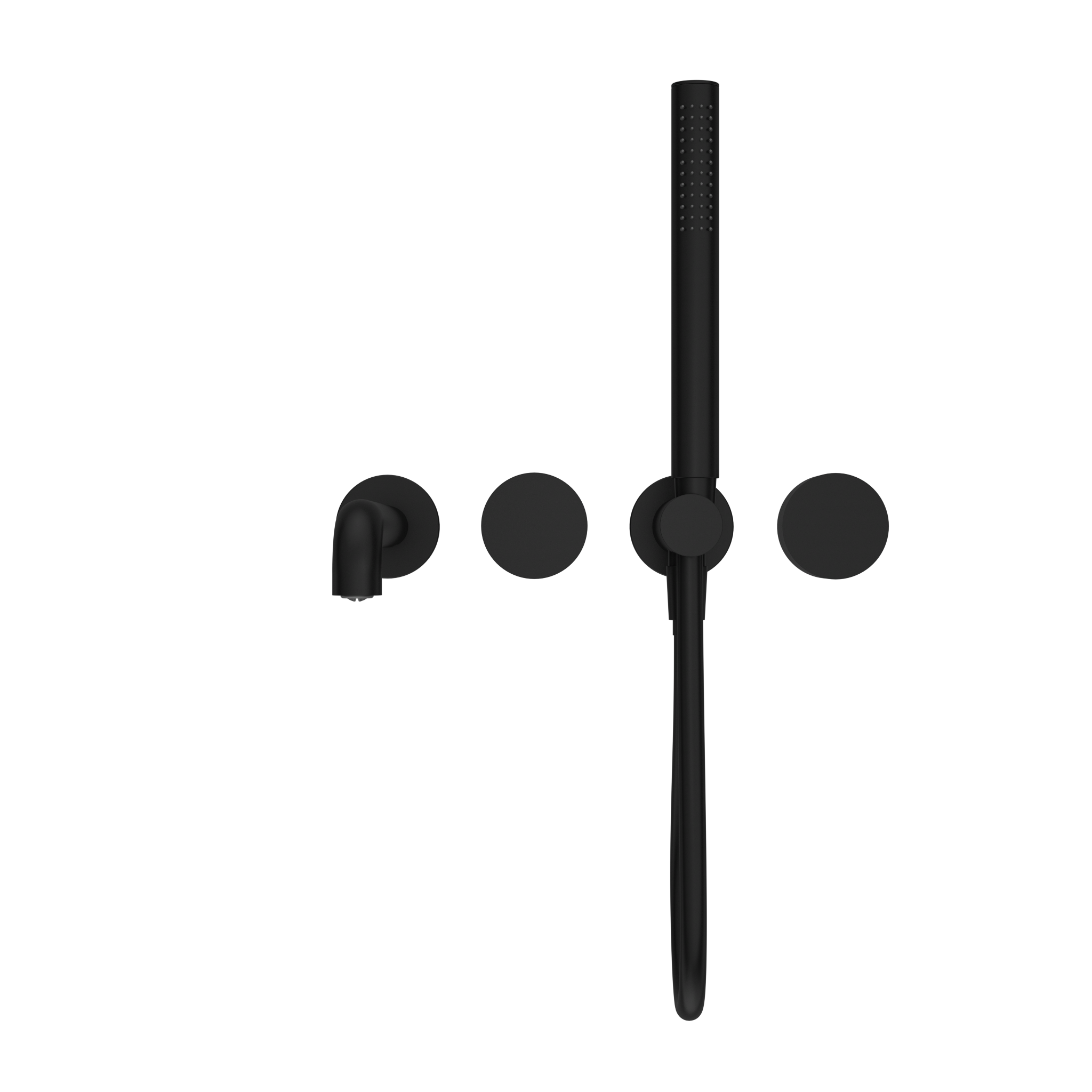 NERO KARA PROGRESSIVE SHOWER SYSTEM SEPARATE PLATE WITH SPOUT MATTE BLACK (AVAILABLE IN 230MM AND 250MM)