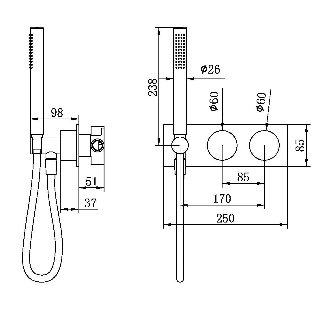 NERO KARA PROGRESSIVE SHOWER SYSTEM 238MM BRUSHED BRONZE