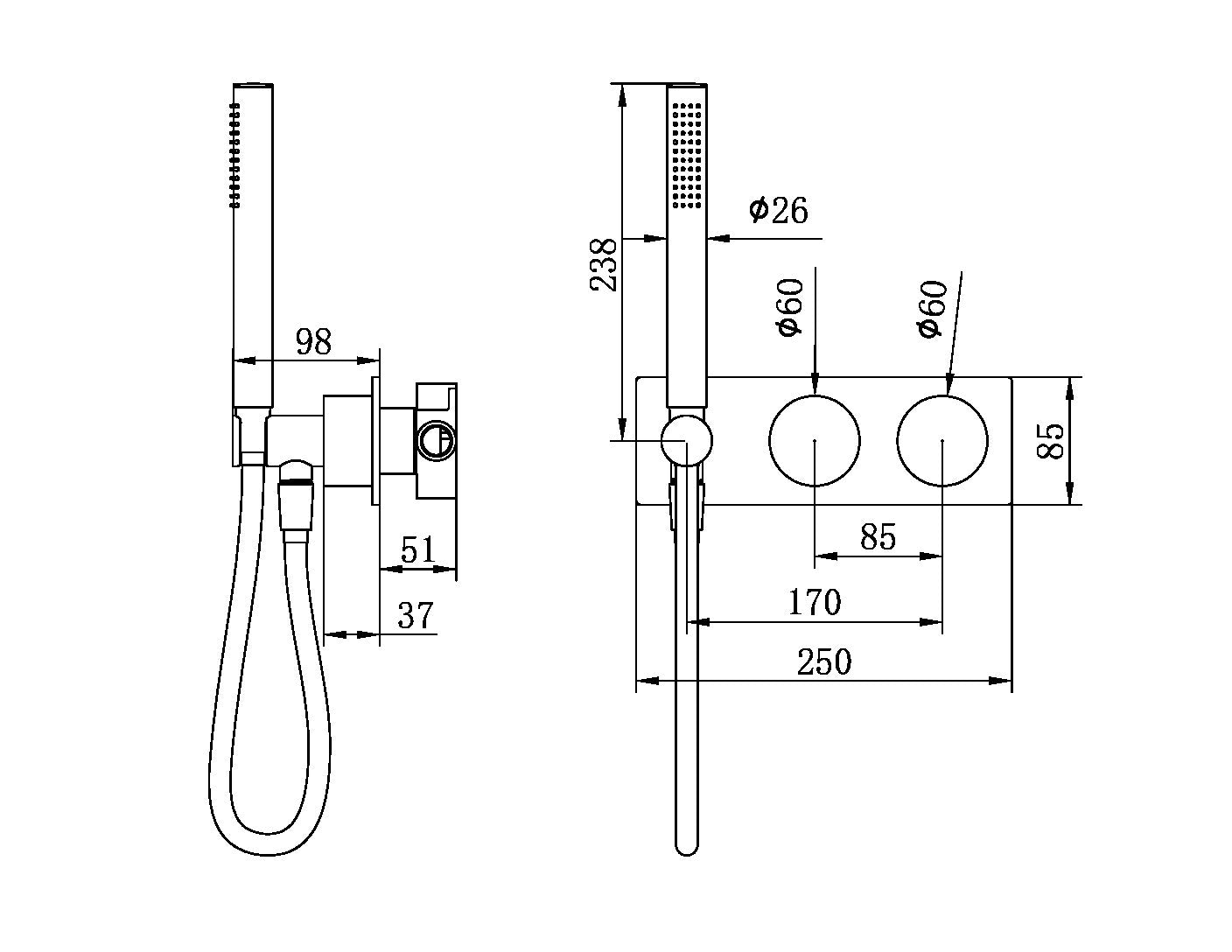 NERO KARA PROGRESSIVE SHOWER SYSTEM 238MM BRUSHED BRONZE