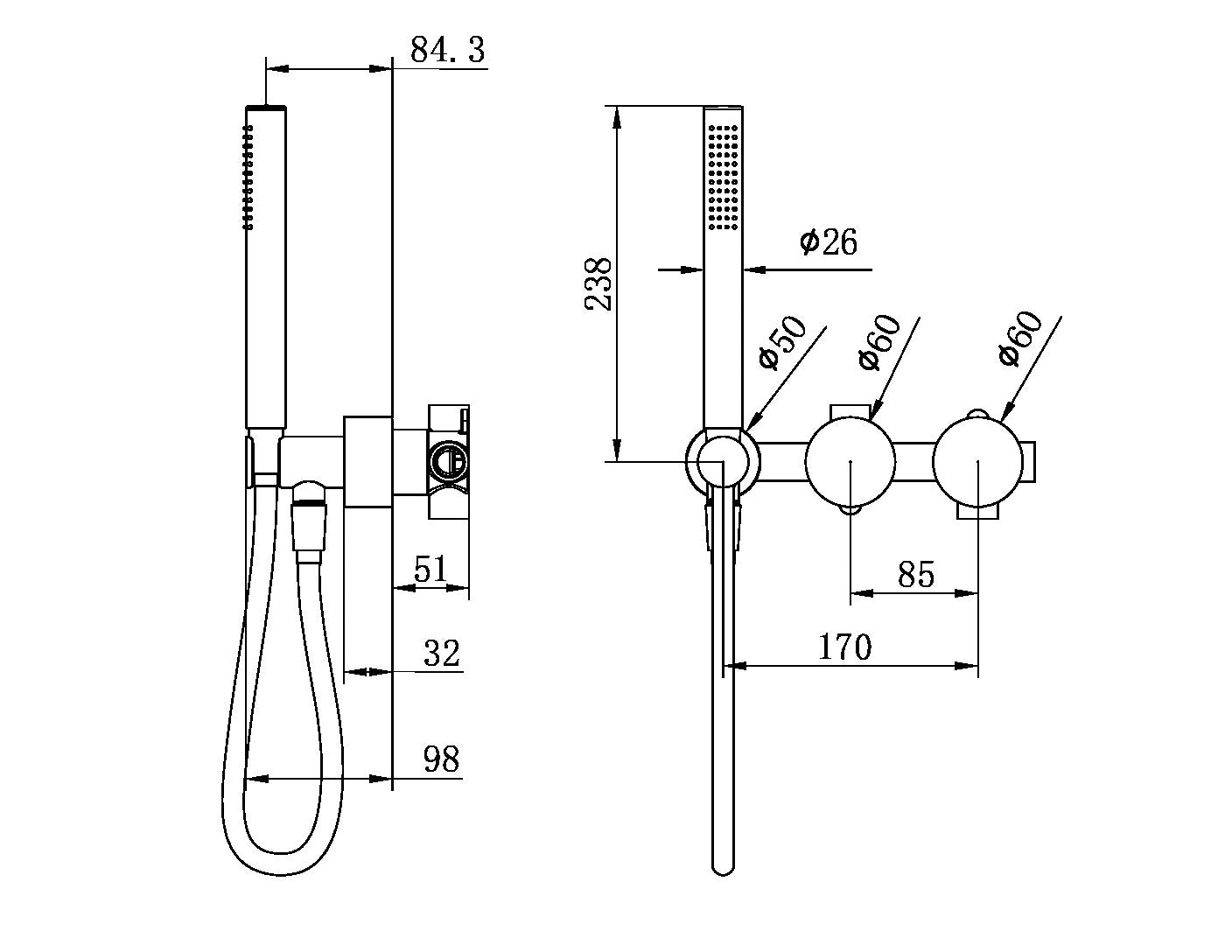 NERO KARA PROGRESSIVE SHOWER SYSTEM SEPARATE PLATE 238MM GUN METAL