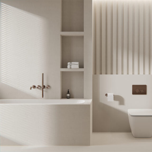 NERO KARA PROGRESSIVE SHOWER SYSTEM SEPARATE PLATE WITH SPOUT BRUSHED BRONZE (AVAILABLE IN 230MM AND 250MM)