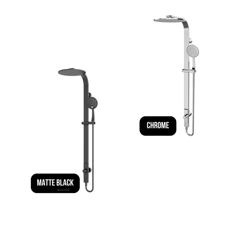 NERO ASTRA RAIN ROUND TWIN SHOWER WITH SINGLE HOSE 869MM CHROME