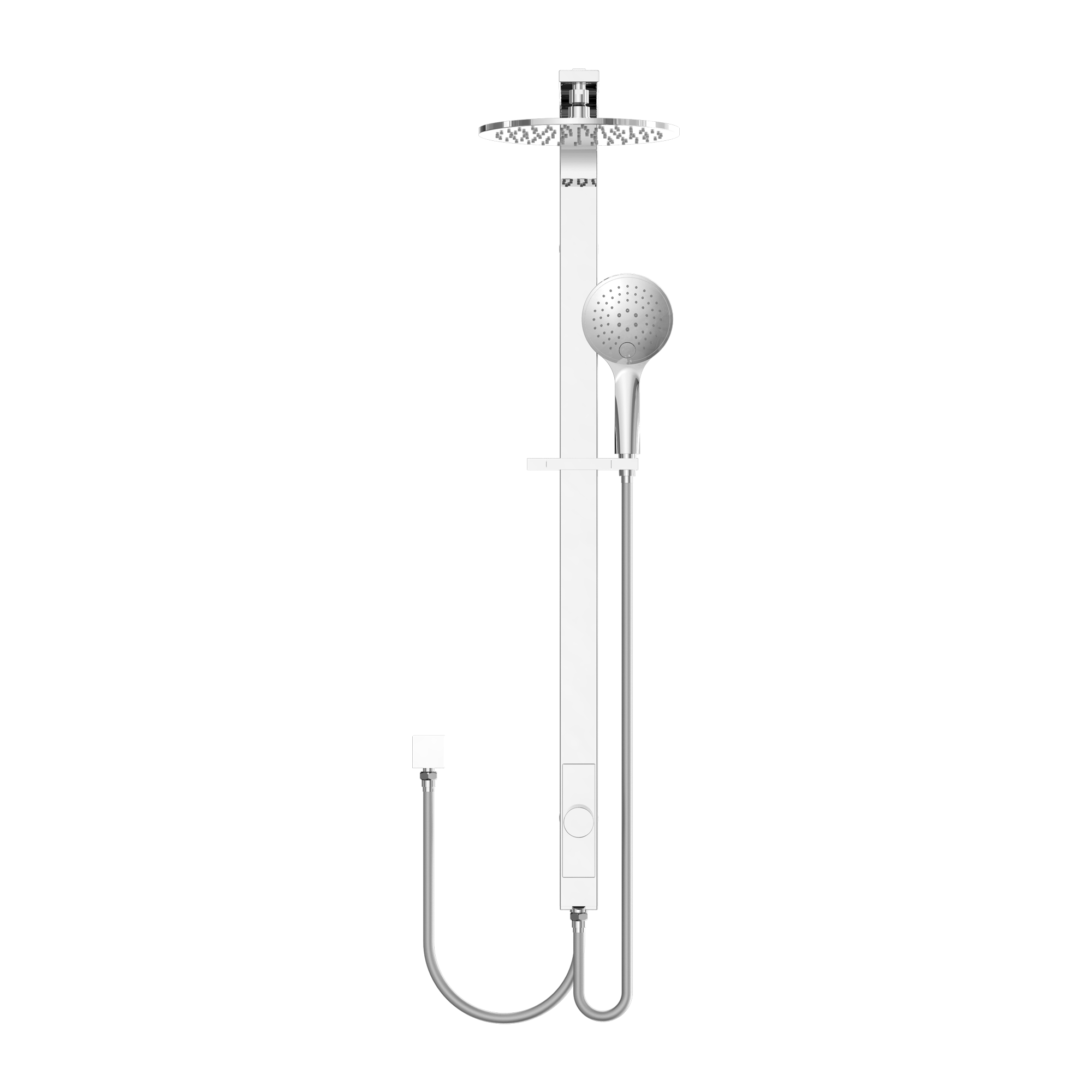 NERO ASTRA RAIN ROUND TWIN SHOWER WITH DOUBLE HOSE CHROME