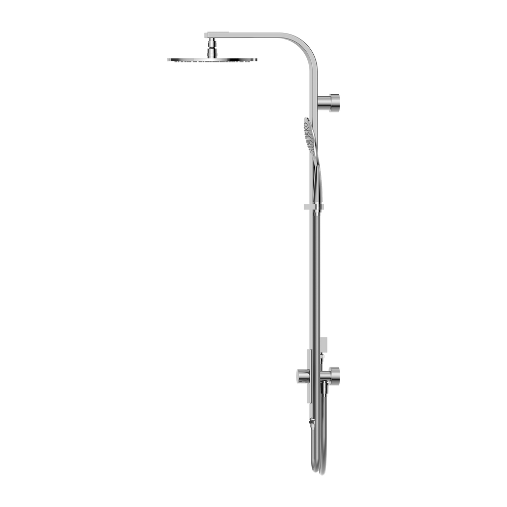 NERO ASTRA RAIN ROUND TWIN SHOWER WITH DOUBLE HOSE 869MM CHROME