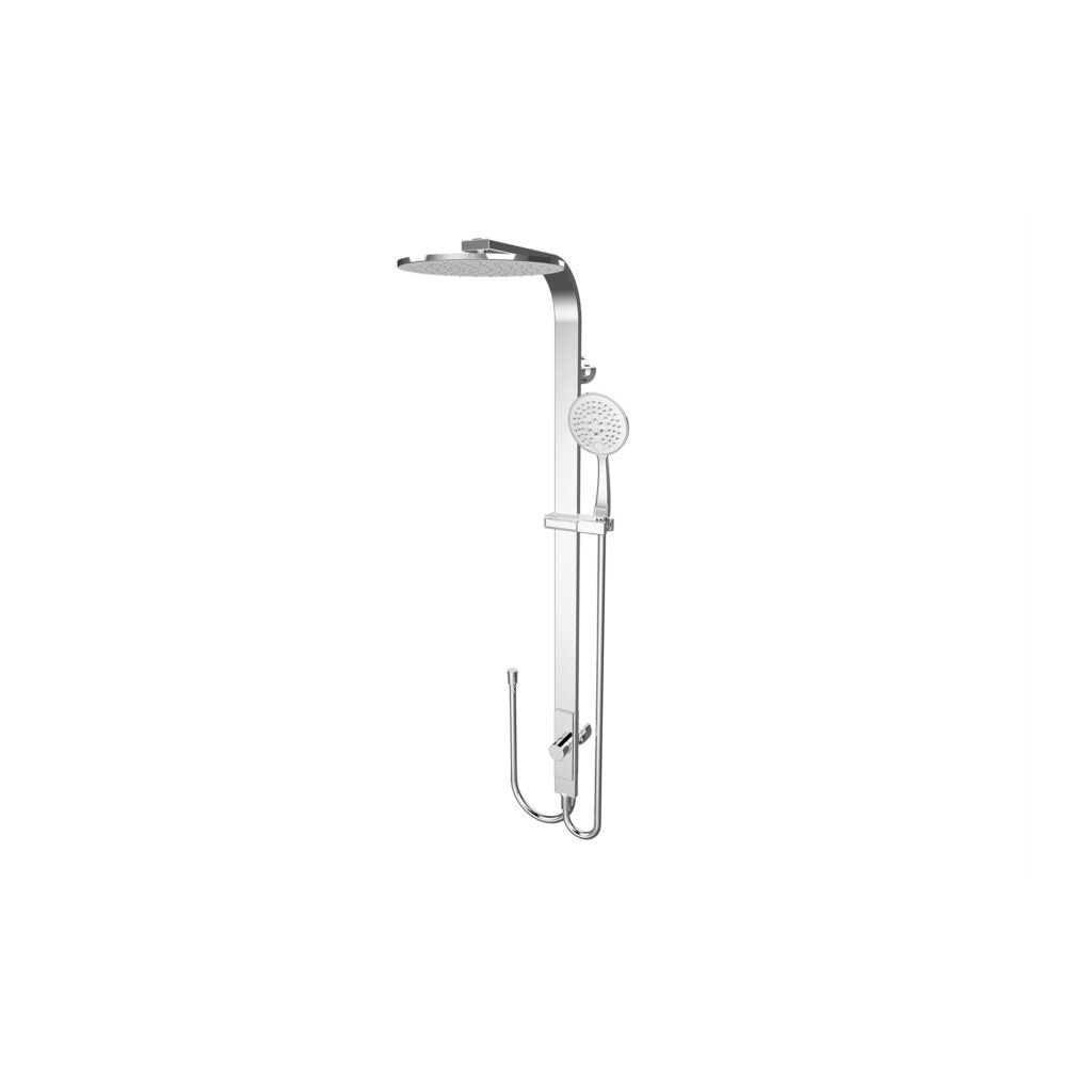 NERO ASTRA RAIN ROUND TWIN SHOWER WITH DOUBLE HOSE CHROME