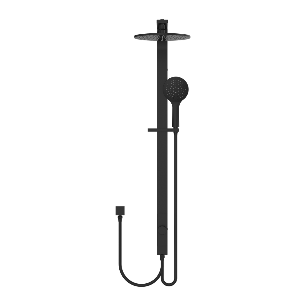 NERO ASTRA RAIN ROUND TWIN SHOWER WITH DOUBLE HOSE 869MM MATTE BLACK