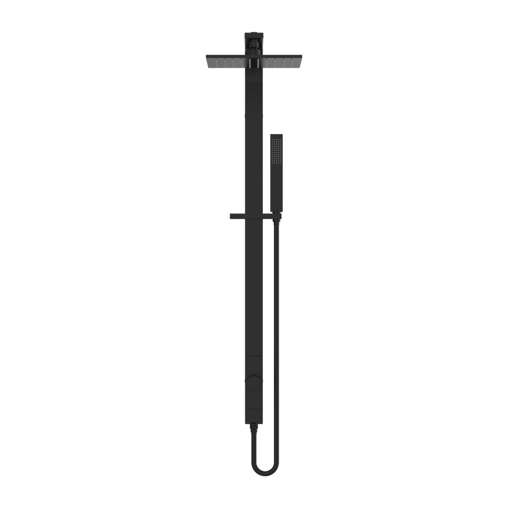 NERO ASTRA RAIN SQUARE TWIN SHOWER WITH SINGLE HOSE 869MM MATTE BLACK