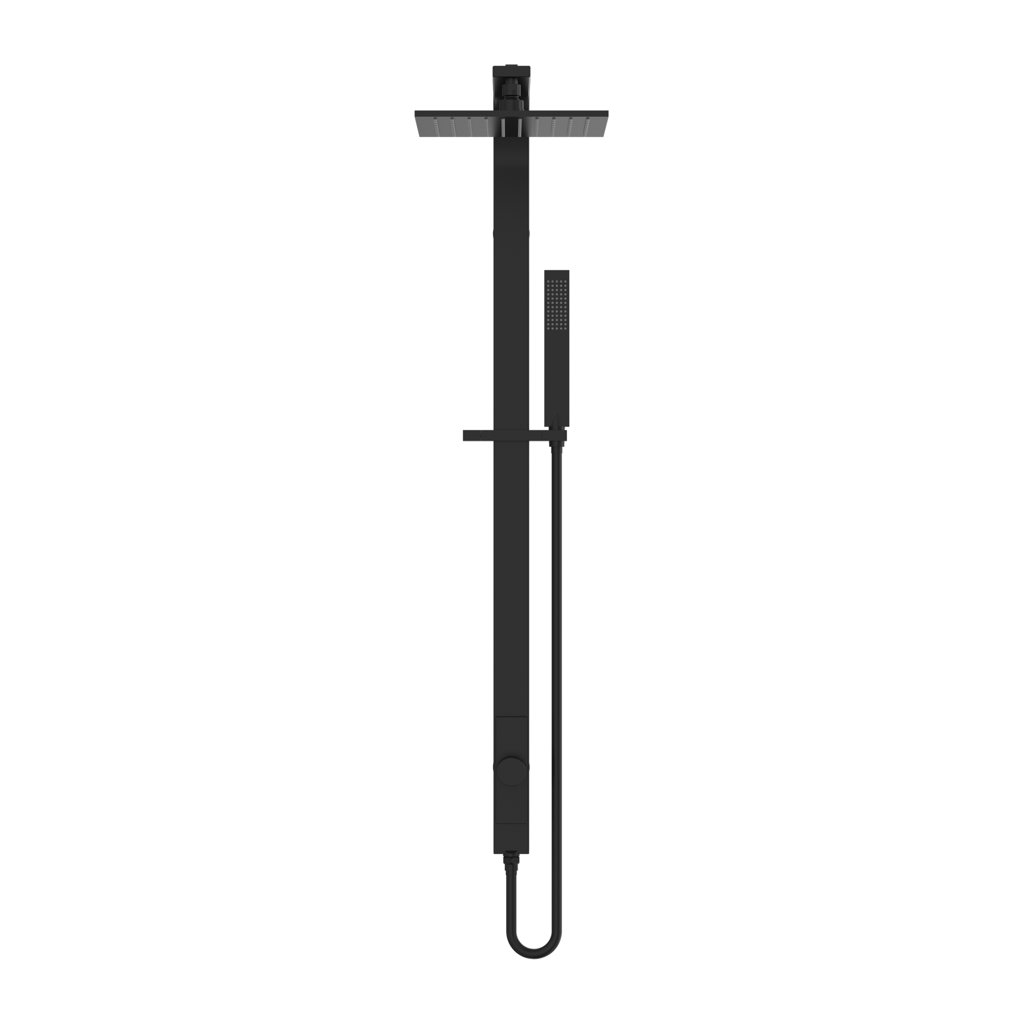 NERO ASTRA RAIN SQUARE TWIN SHOWER WITH SINGLE HOSE MATTE BLACK
