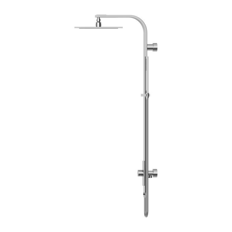 NERO ASTRA RAIN SQUARE TWIN SHOWER WITH SINGLE HOSE CHROME