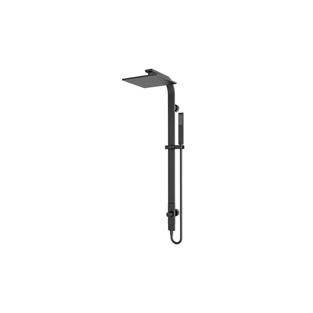 NERO ASTRA RAIN SQUARE TWIN SHOWER WITH SINGLE HOSE MATTE BLACK