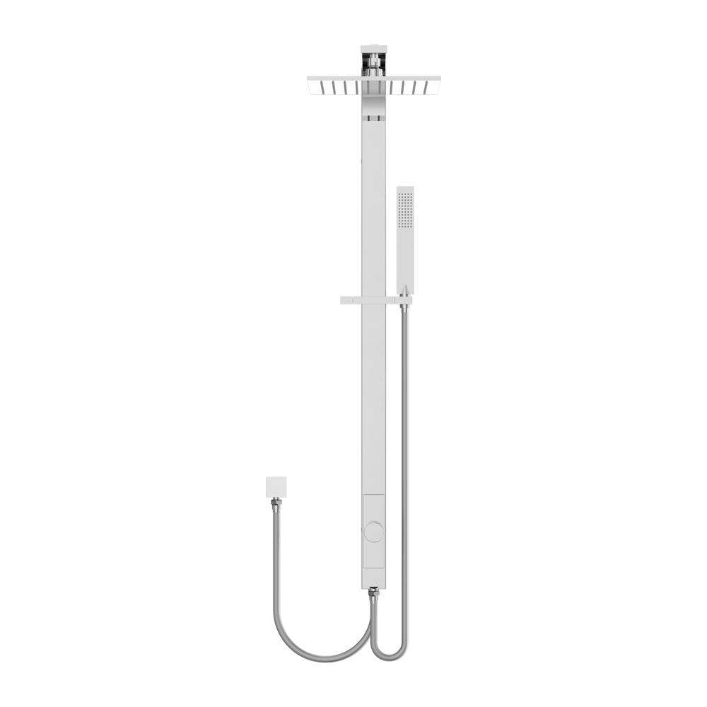 NERO ASTRA RAIN SQUARE TWIN SHOWER WITH DOUBLE HOSE 869MM CHROME