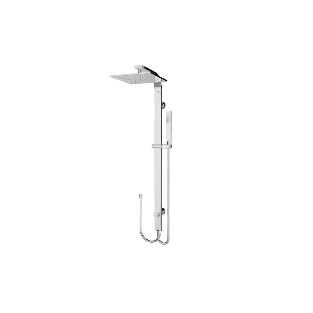 NERO ASTRA RAIN SQUARE TWIN SHOWER WITH DOUBLE HOSE CHROME