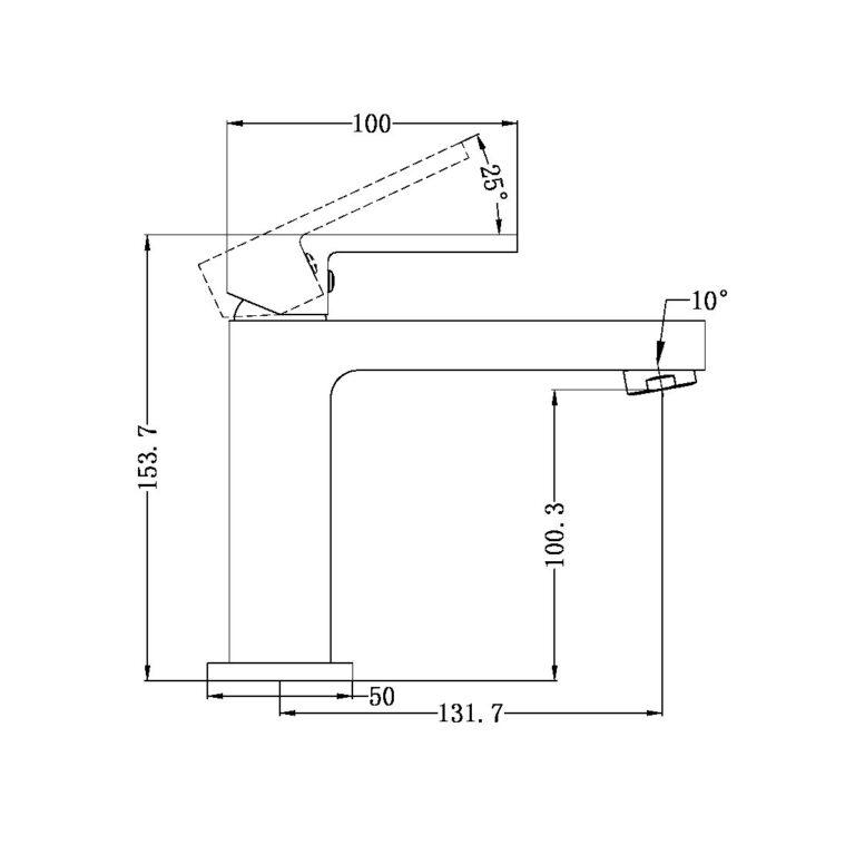 NERO ECCO BASIN MIXER 154MM BRUSHED GOLD