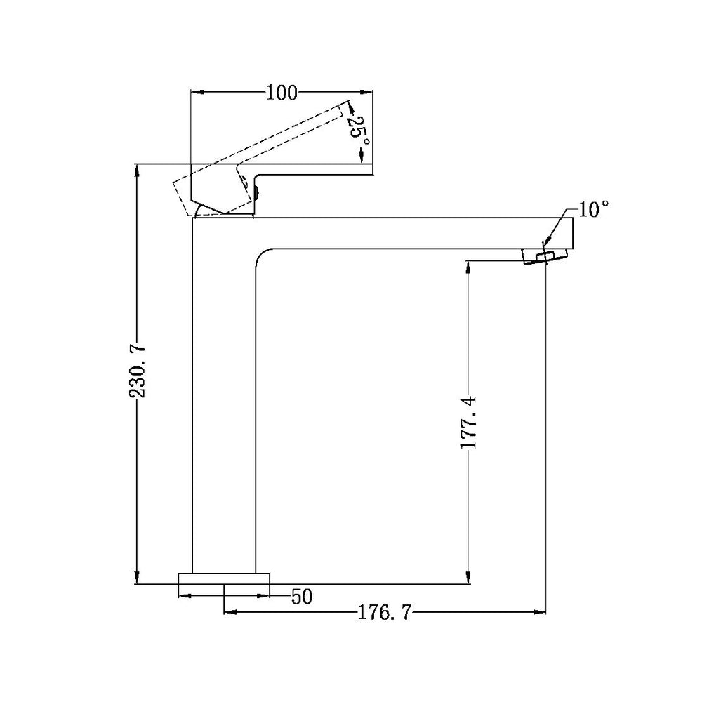 NERO ECCO TALL BASIN MIXER 231MM MATTE BLACK