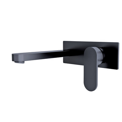 NERO ECCO WALL BASIN/BATH MIXER 206MM MATTE BLACK