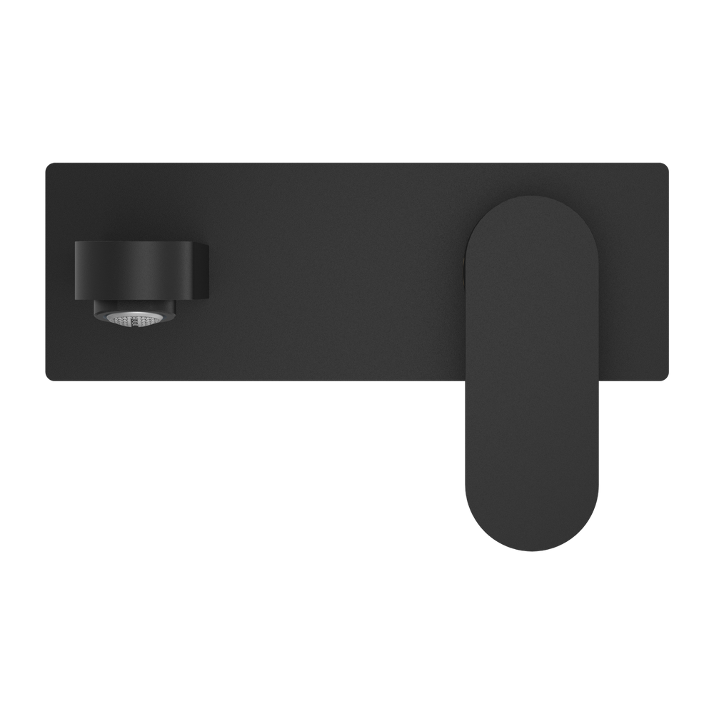 NERO ECCO WALL BASIN/BATH MIXER 206MM MATTE BLACK
