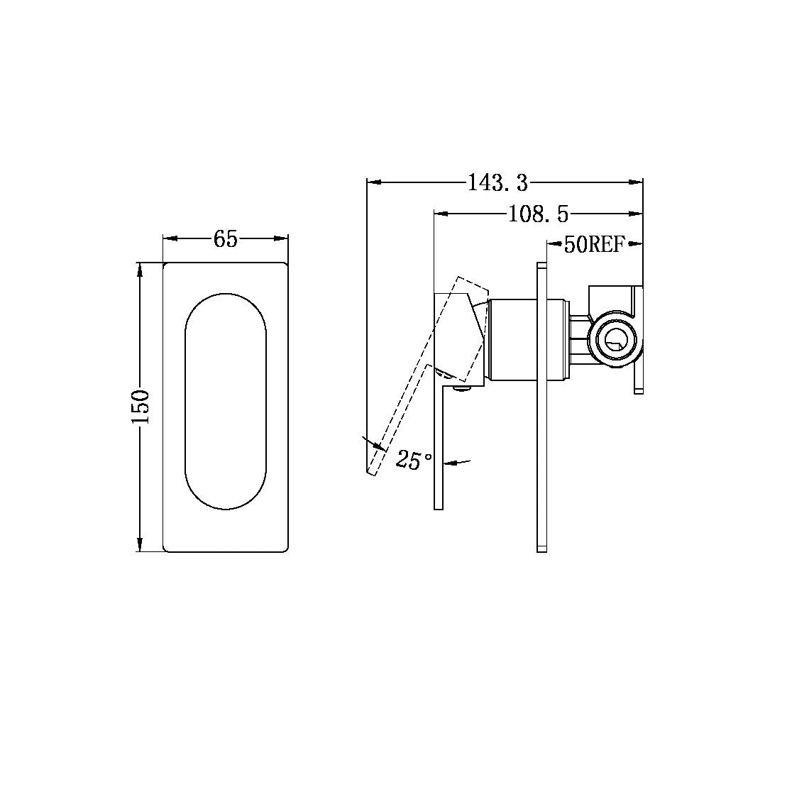 NERO ECCO SHOWER MIXER 150MM CHROME
