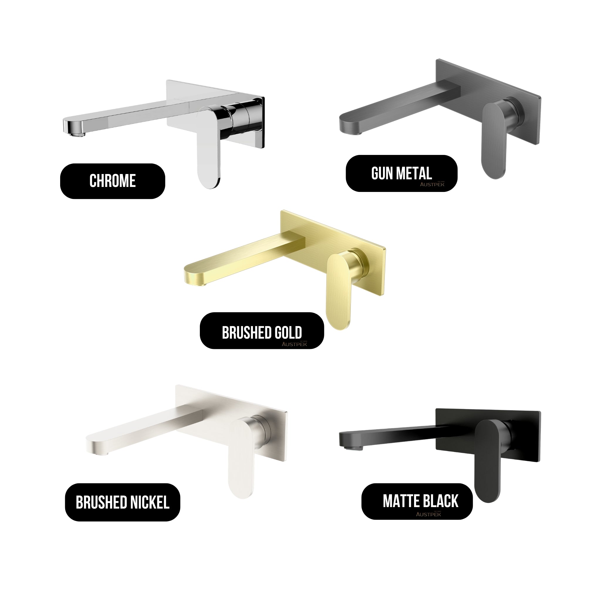 NERO ECCO WALL BASIN/BATH MIXER 206MM CHROME