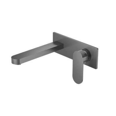 NERO ECCO WALL BASIN/BATH MIXER 206MM GUN METAL