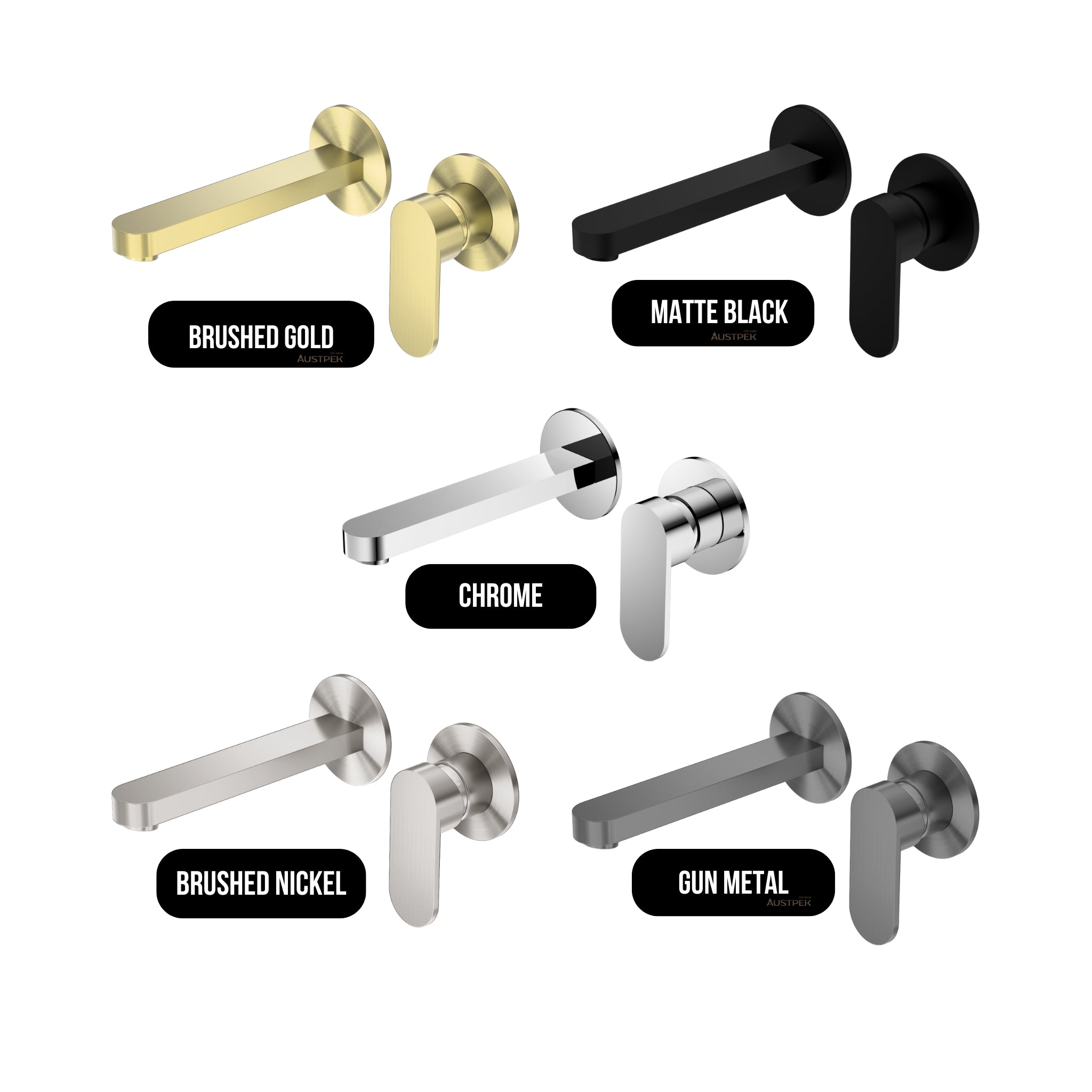 NERO ECCO WALL BASIN/BATH MIXER WITH SEPARATE BACK PLATE 206MM CHROME
