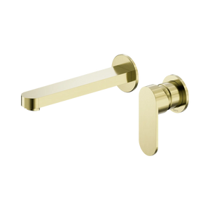 NERO ECCO WALL BASIN/BATH MIXER SEPARATE BACK PLATE 60MM BRUSHED GOLD