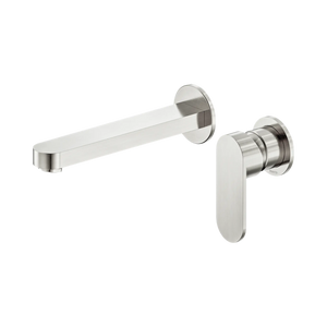 NERO ECCO WALL BASIN/BATH MIXER SEPARATE BACK PLATE 60MM BRUSHED NICKEL