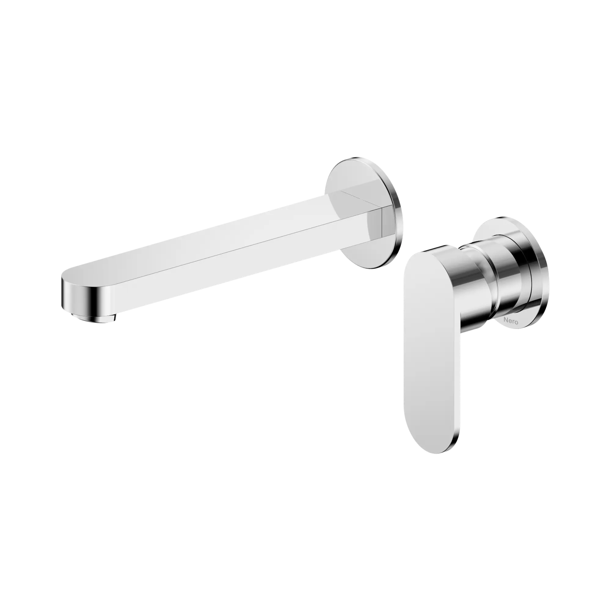 NERO ECCO WALL BASIN/BATH MIXER SEPARATE BACK PLATE 60MM CHROME