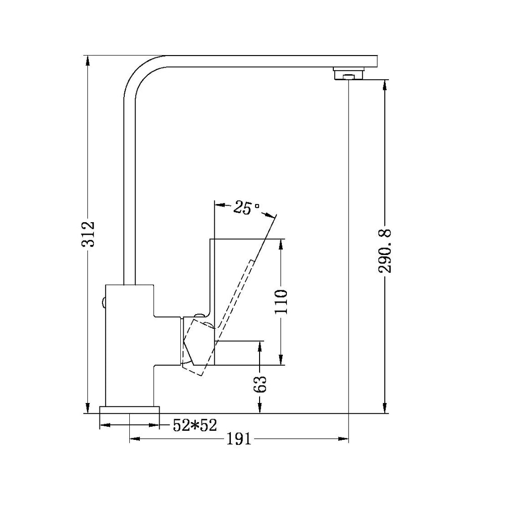 NERO CELIA KITCHEN MIXER BUILDERS RANGE 312MM BRUSHED NICKEL