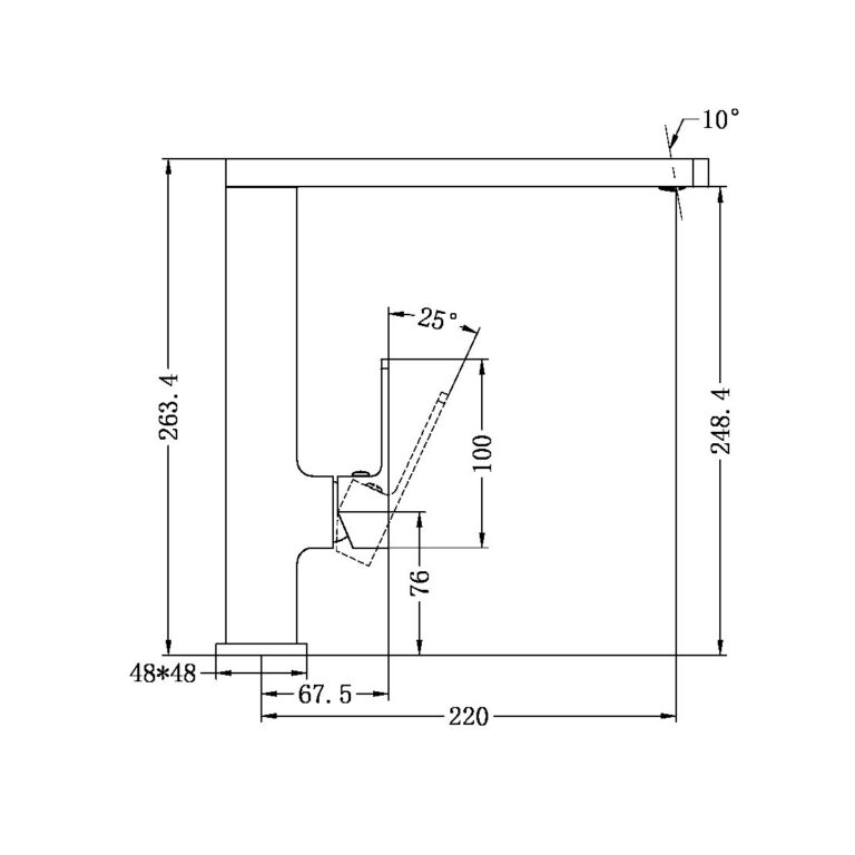 NERO CELIA KITCHEN MIXER 263MM BRUSHED NICKEL