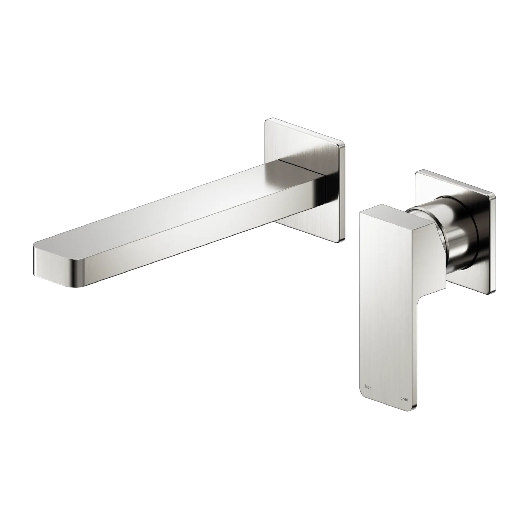 NERO CELIA WALL BASIN/BATH MIXER 204MM BRUSHED NICKEL