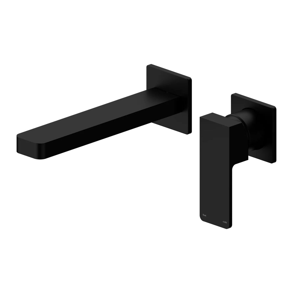NERO CELIA WALL BASIN/BATH MIXER 204MM MATTE BLACK