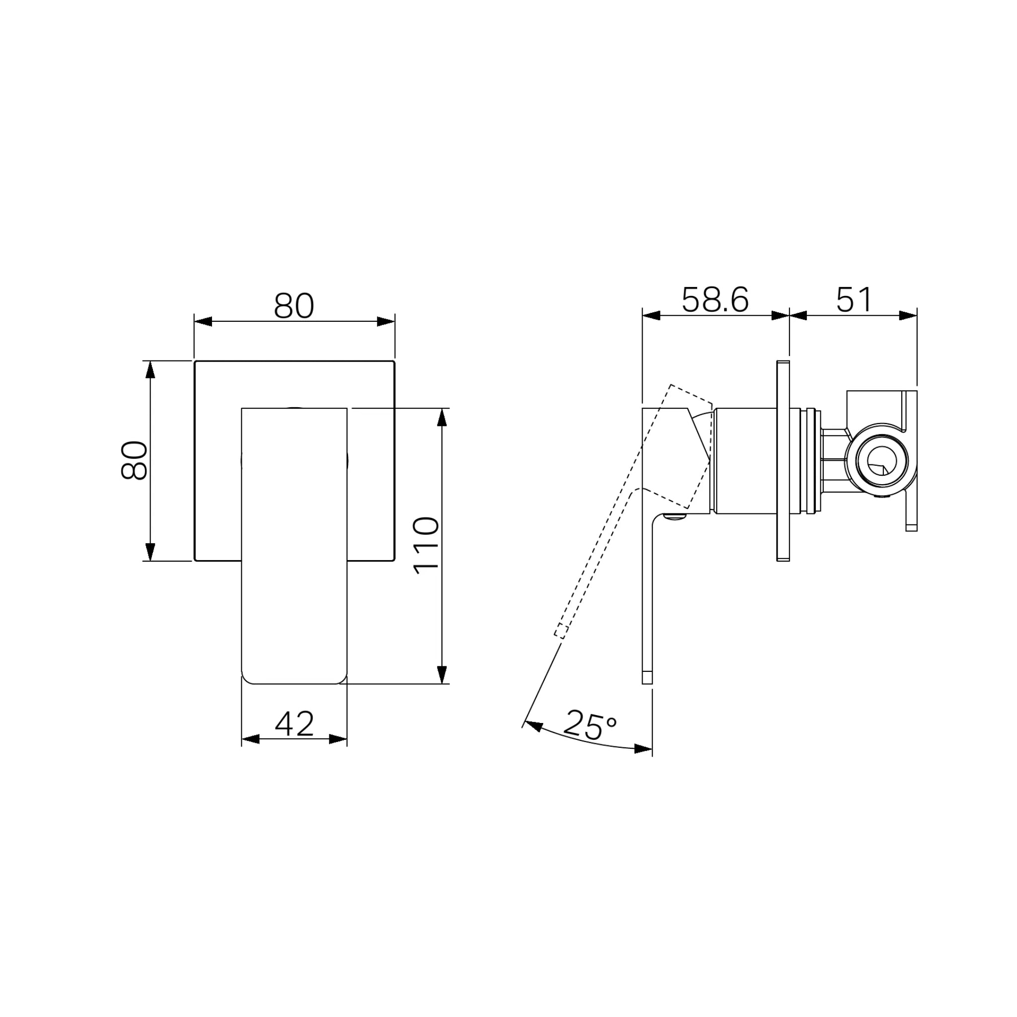 NERO CELIA SHOWER MIXER 110MM BRUSHED NICKEL