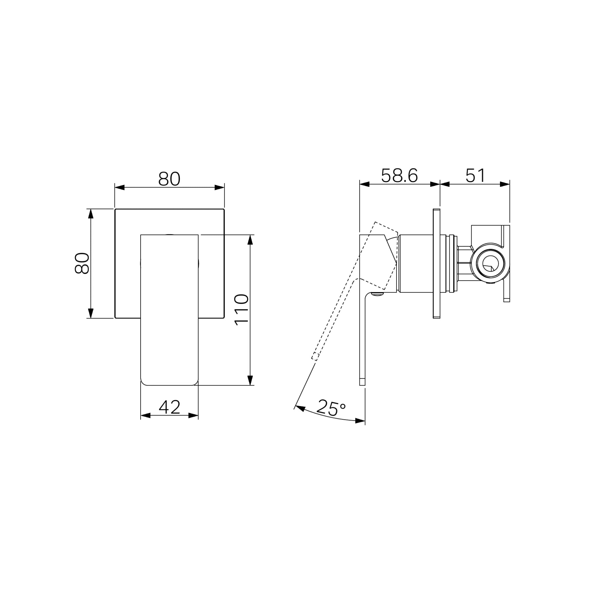 NERO CELIA SHOWER MIXER 110MM CHROME