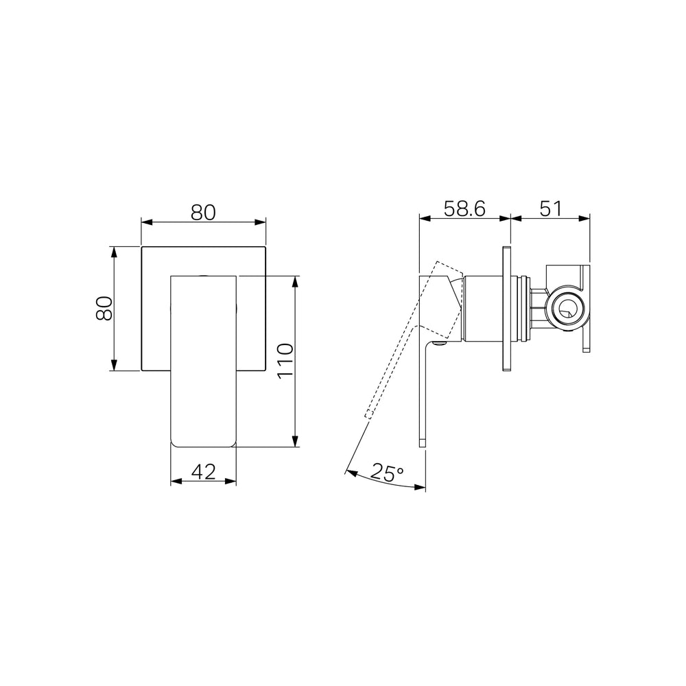 NERO CELIA SHOWER MIXER 110MM MATTE BLACK