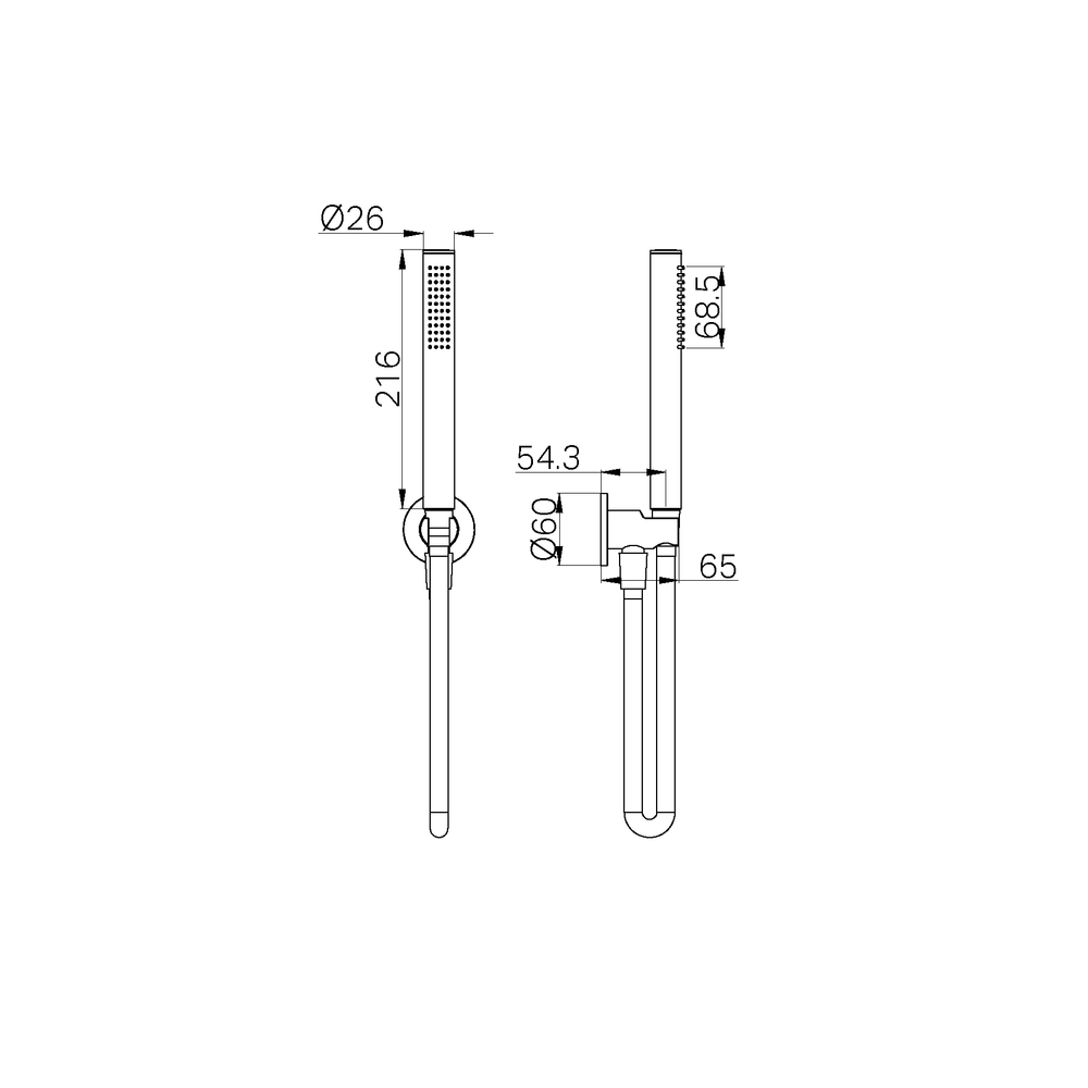 NERO SLIM SHOWER ON BRACKET BRUSHED BRONZE