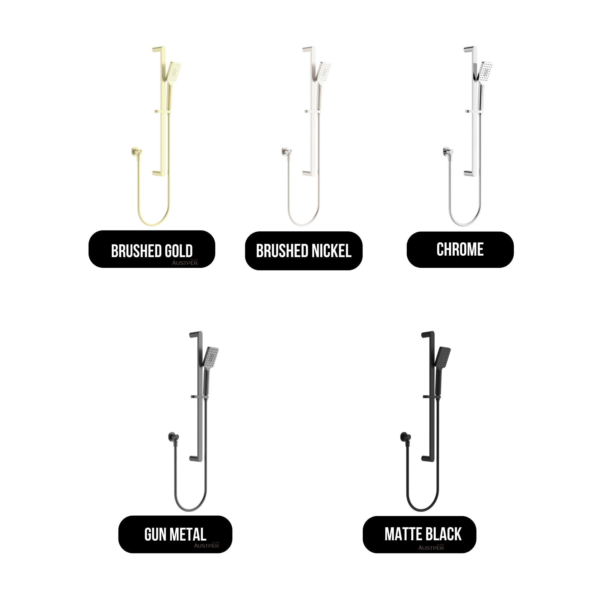 NERO BIANCA SHOWER RAIL 700MM GUN METAL