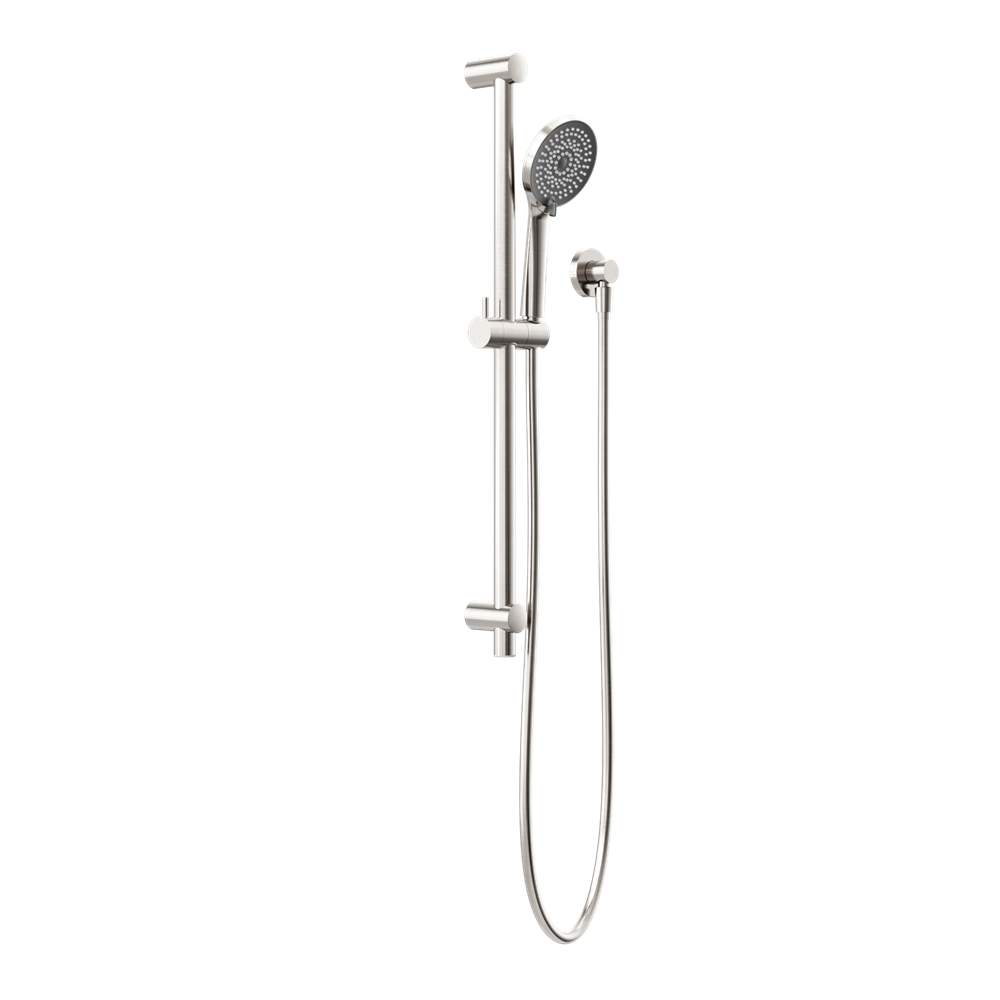 NERO ROUND METAL PROJECT SHOWER RAIL 692MM BRUSHED NICKEL