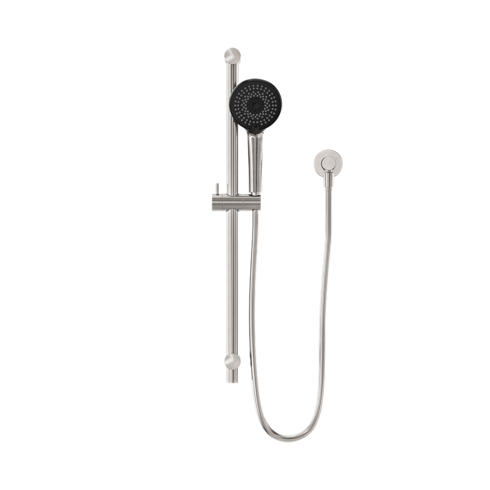 NERO ROUND METAL PROJECT SHOWER RAIL 692MM BRUSHED NICKEL